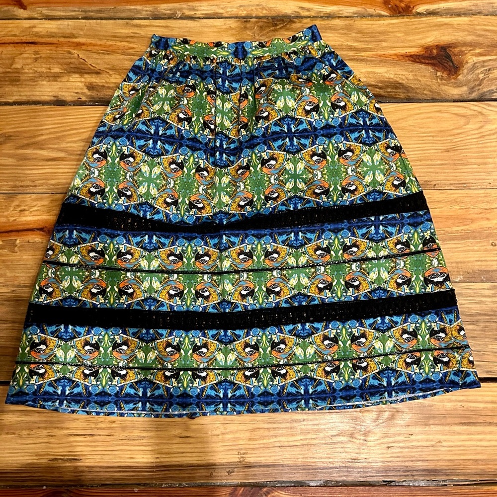 Sam Edelman parrot print midi skirt